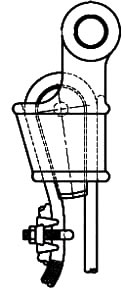 Green pin open wedge socket with safety bolt line drawing